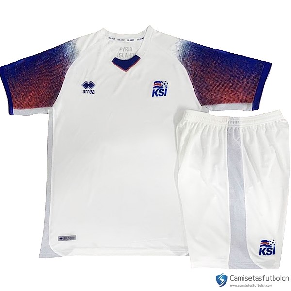 Camiseta Seleccion Islandia Segunda equipo Niños 2018 Blanco